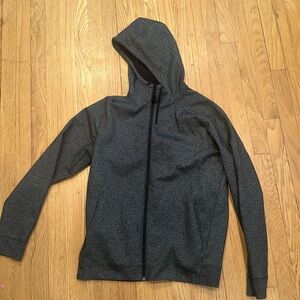 Old Navy Active Dynamic Zip Up Fleece Hoodie Black Gray Size Large